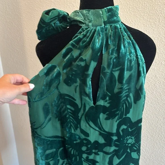 Trina Turk Women's Wish Velvet Burnout Shift Dress Green - Picture 5 of 8